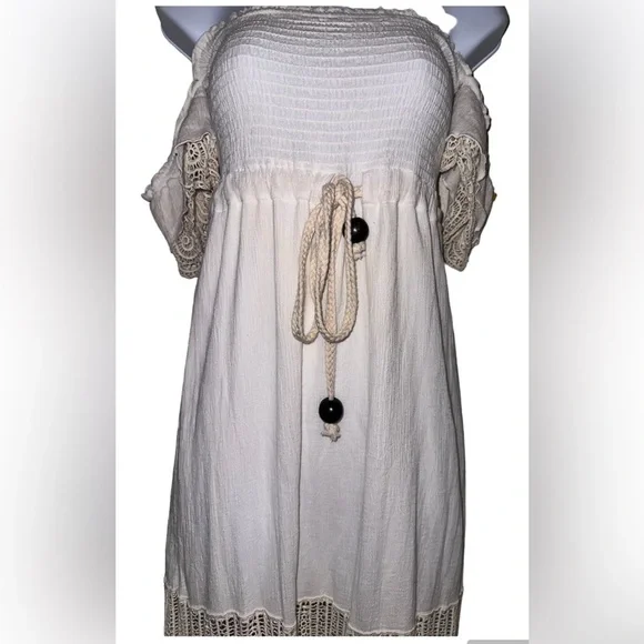 Vanja couture boutique brand SIZE M Maldivian goddess long maxi beige NWT - Picture 6 of 6